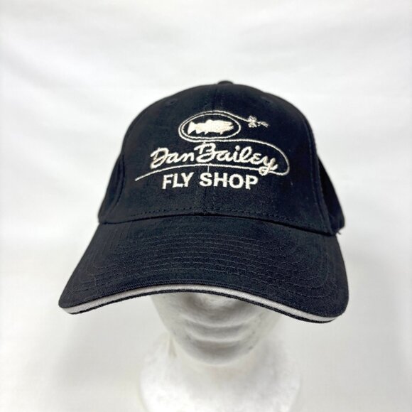 Simms Fishing Dan Bailey Fly Shop Black Embroidered Sandwich Bill Cap Hat OSFM - Picture 1 of 7